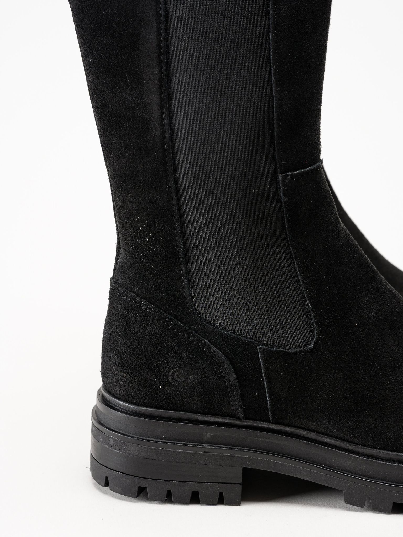 Rosa Negra - Svarta höga resårboots i mocka