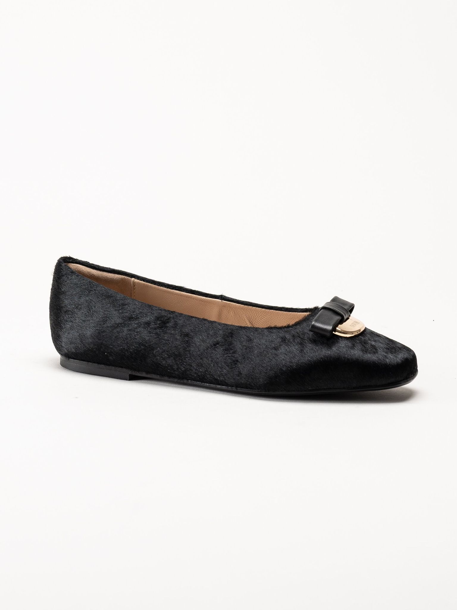 Novita - Manarola Pony - Svarta ballerina i koskinn