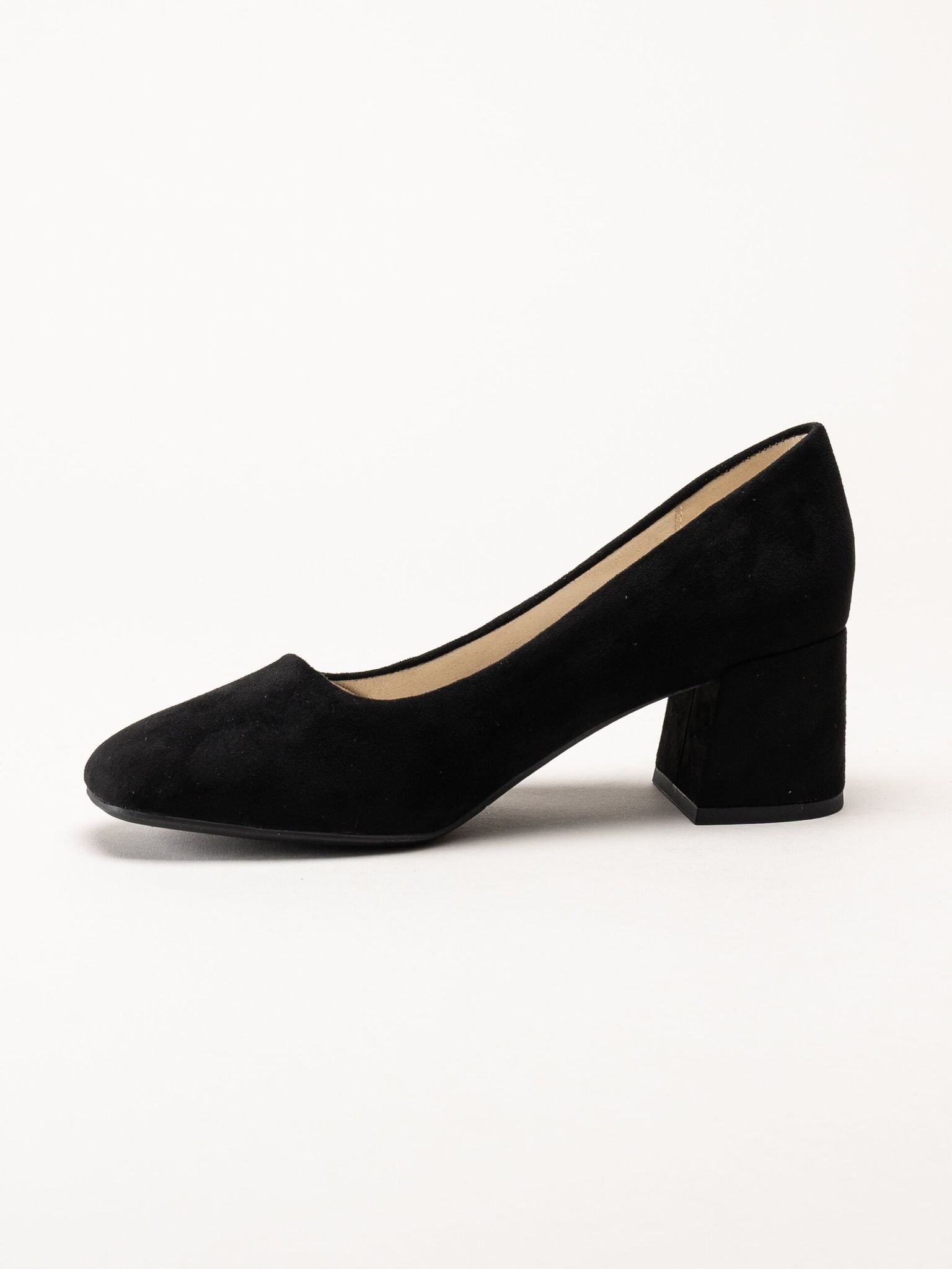 Rieker - Svarta pumps i microtextil