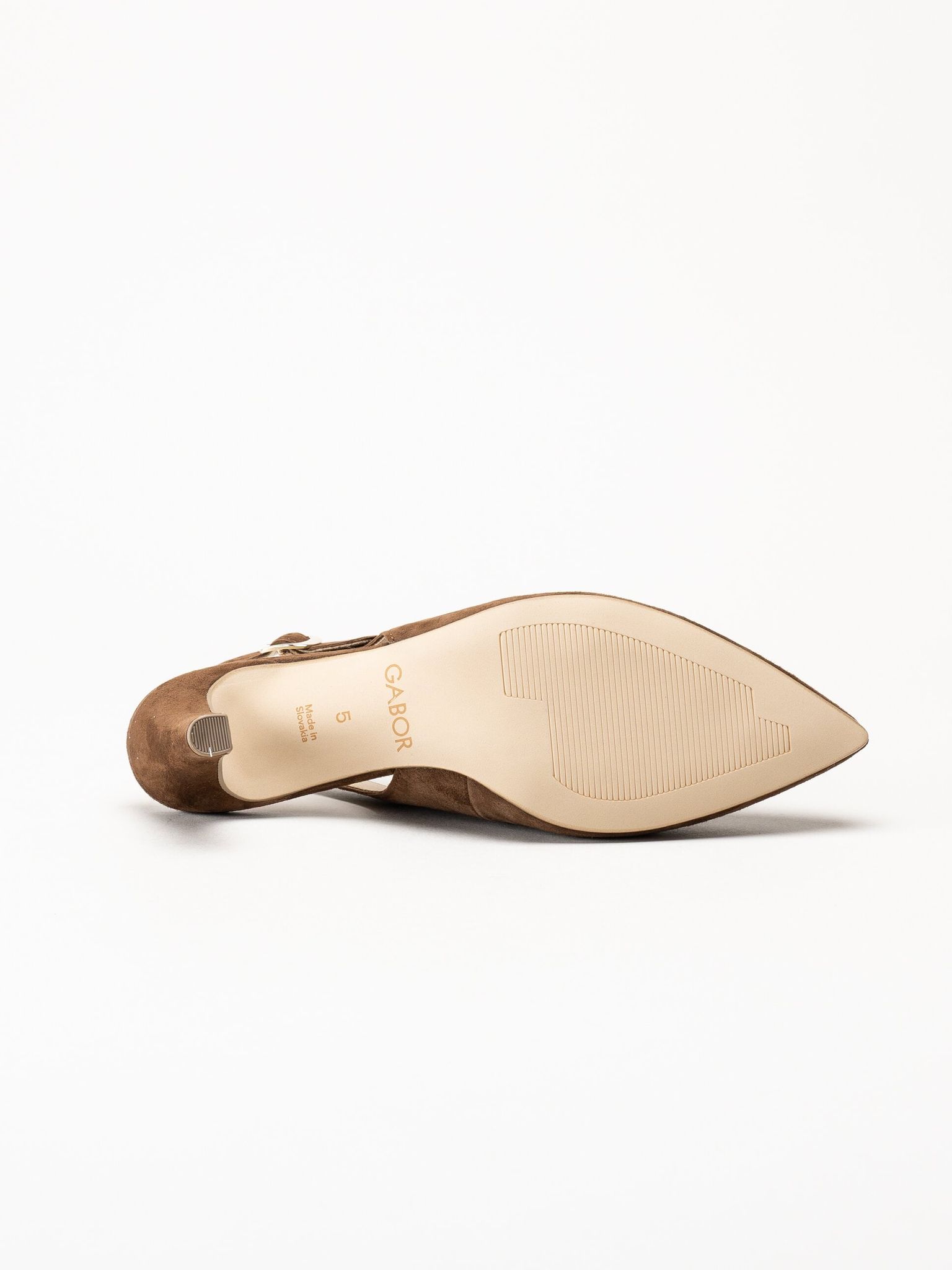 Gabor - Mörkbruna slingback pumps i mocka