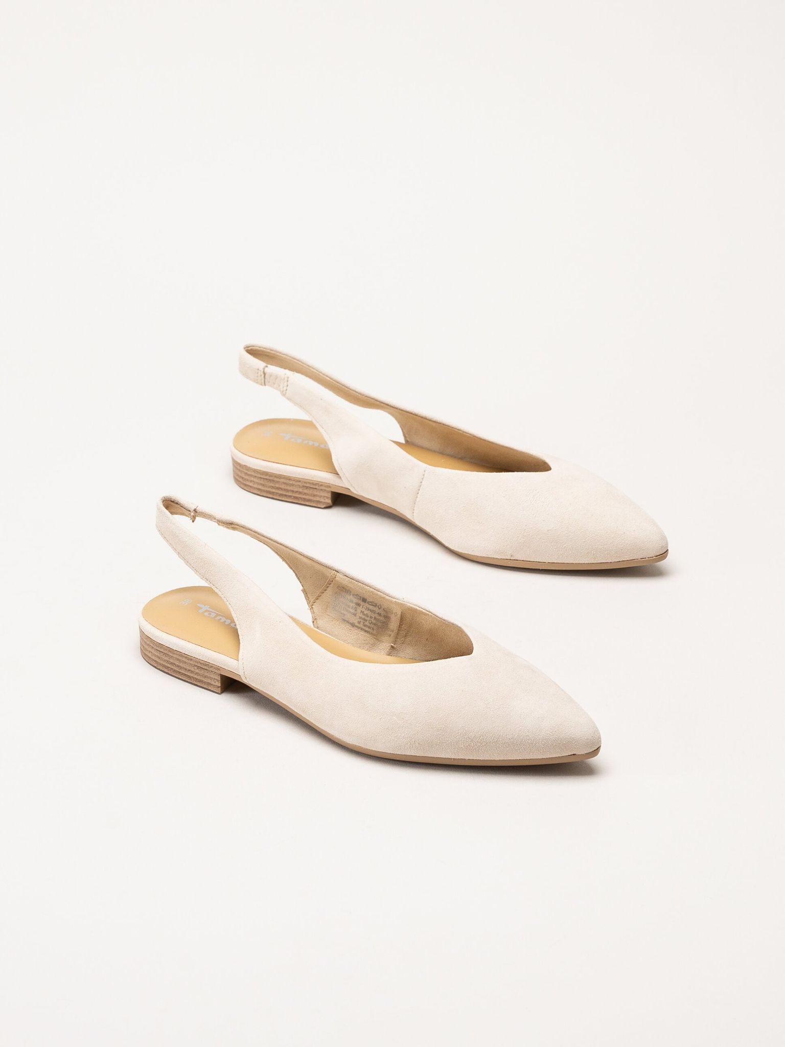 Tamaris - Beige slingback pumps i mocka