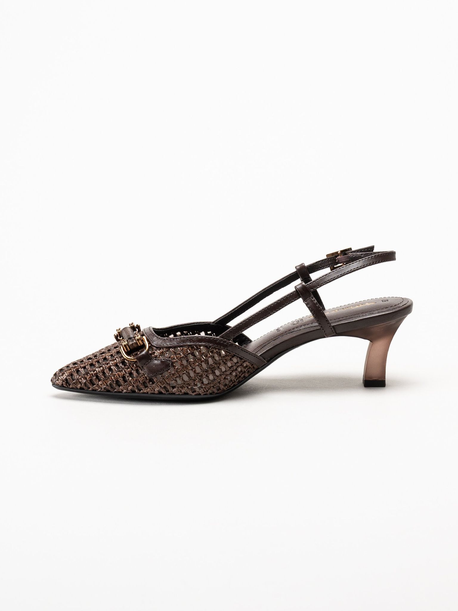 Tamaris - Mörkbruna slingback pumps