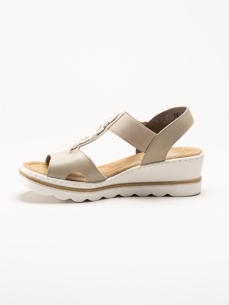 Beige sandaletter med kilklack