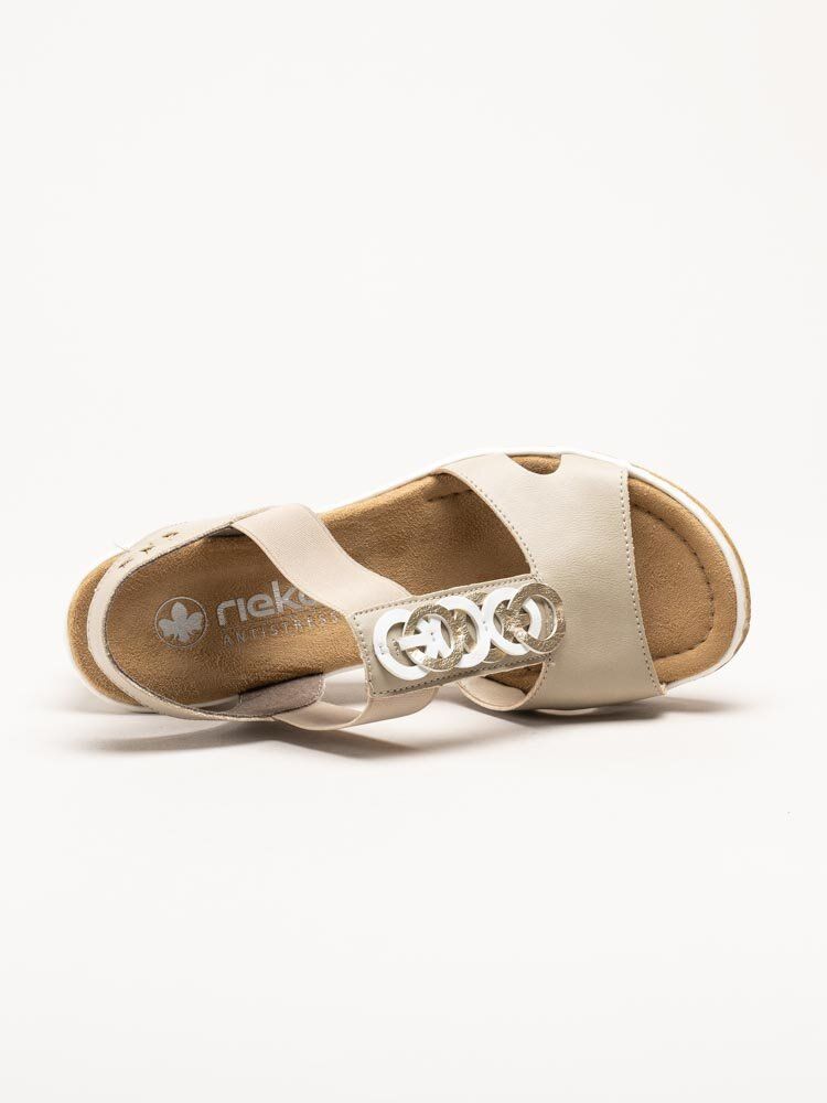 Beige sandaletter med kilklack