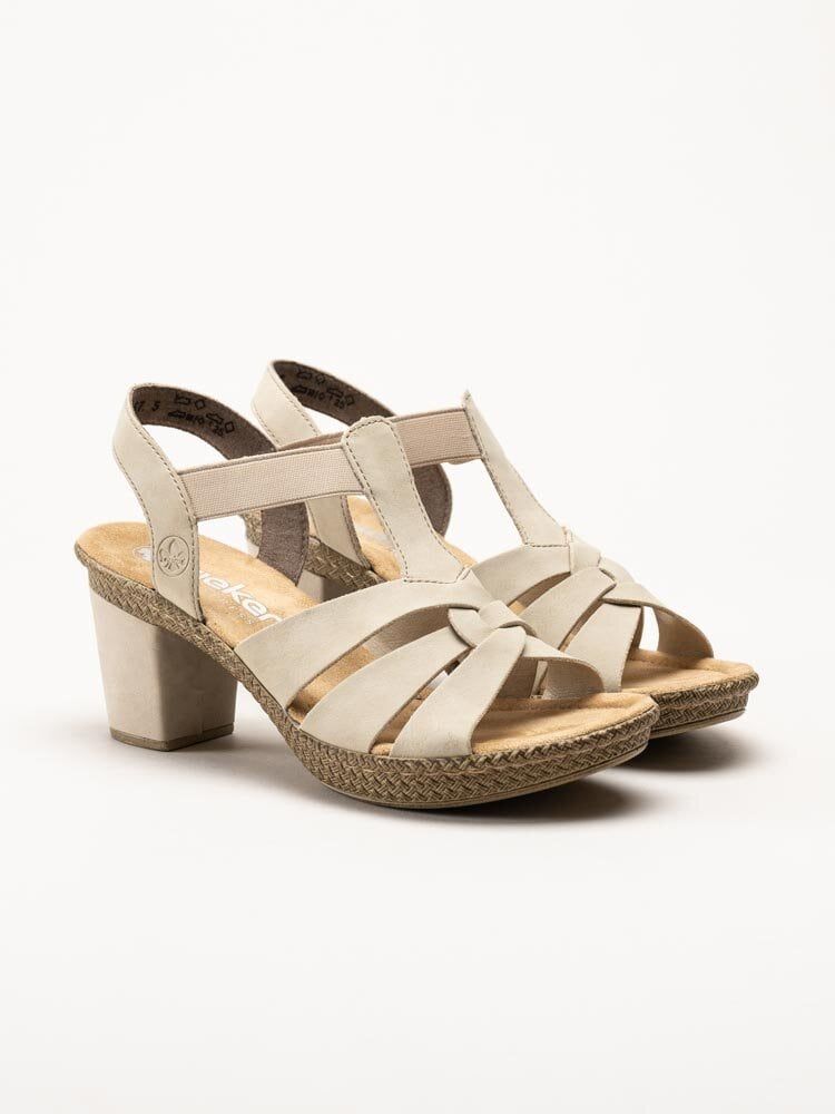 Rieker - Beige högklackade sandaletter