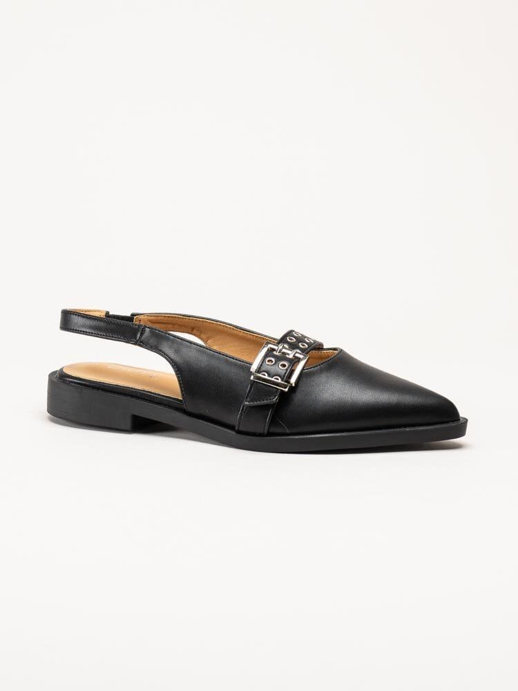 Duffy - Svarta slingback pumps i skinnimitation