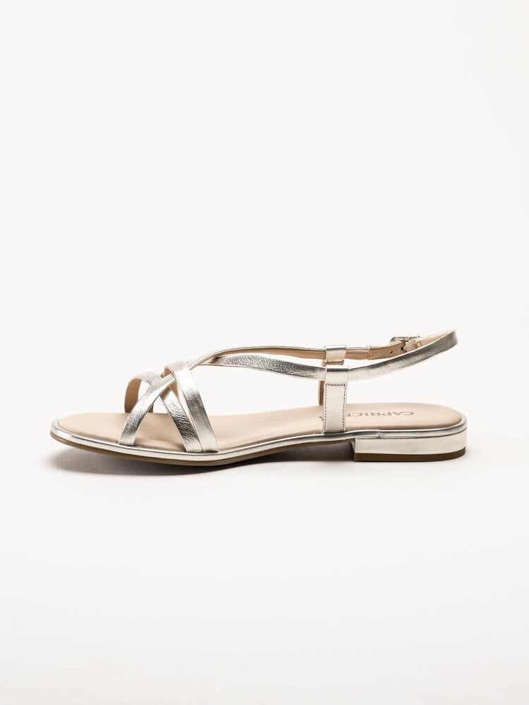Caprice - Silvermetallic remsandaler i skinn