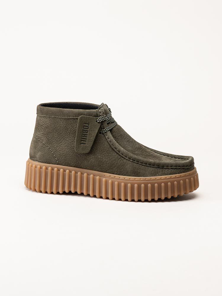 Clarks - Torhill Moss D - Gröna kängor i nubuck