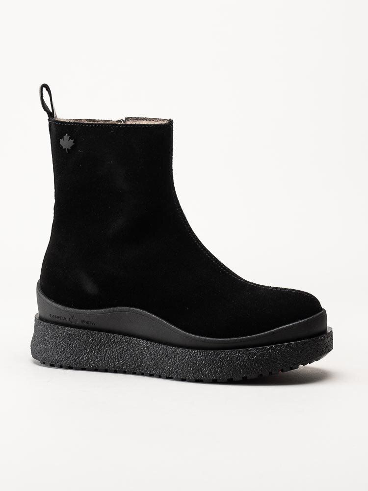 Canada Snow - Mount Meer - Svarta fårskinnsfodrade boots i mocka