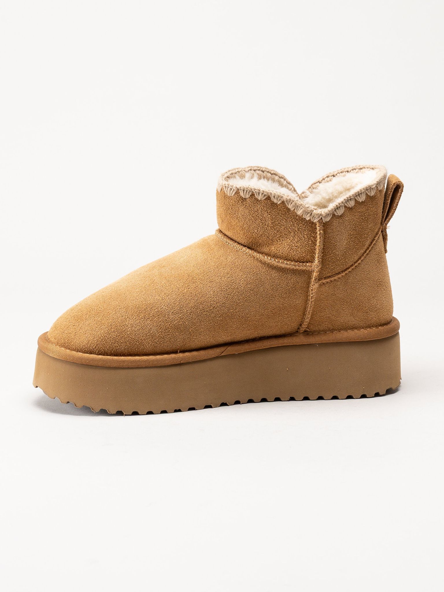 Duffy - Bruna varmfodrade platåboots i mocka