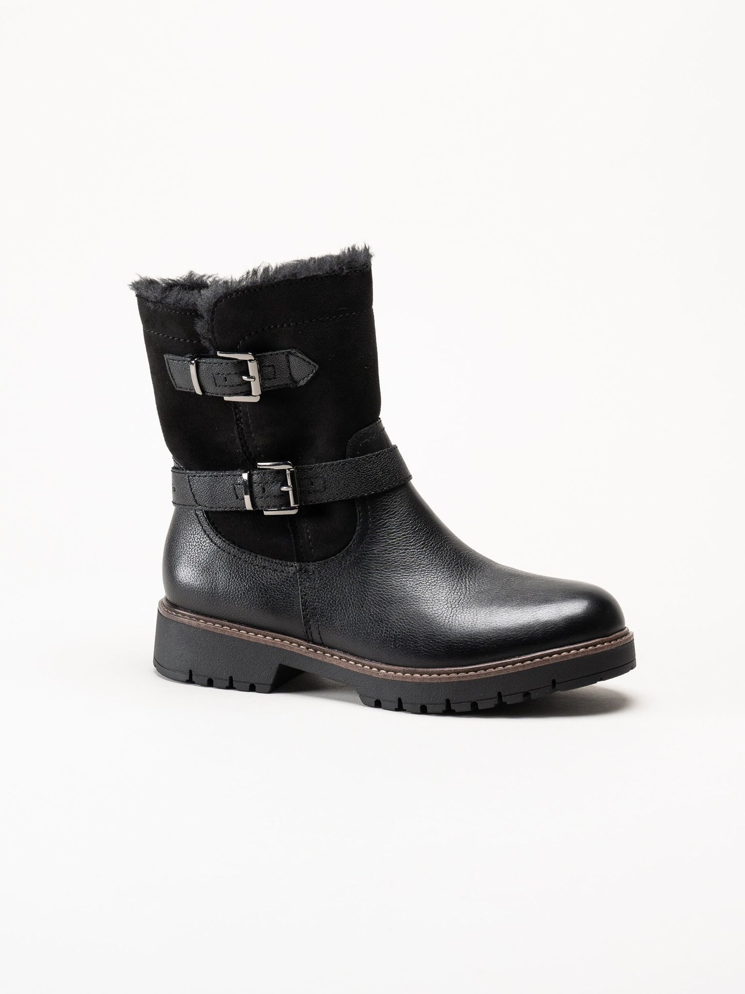 Tamaris - Svarta fodrade bikerboot