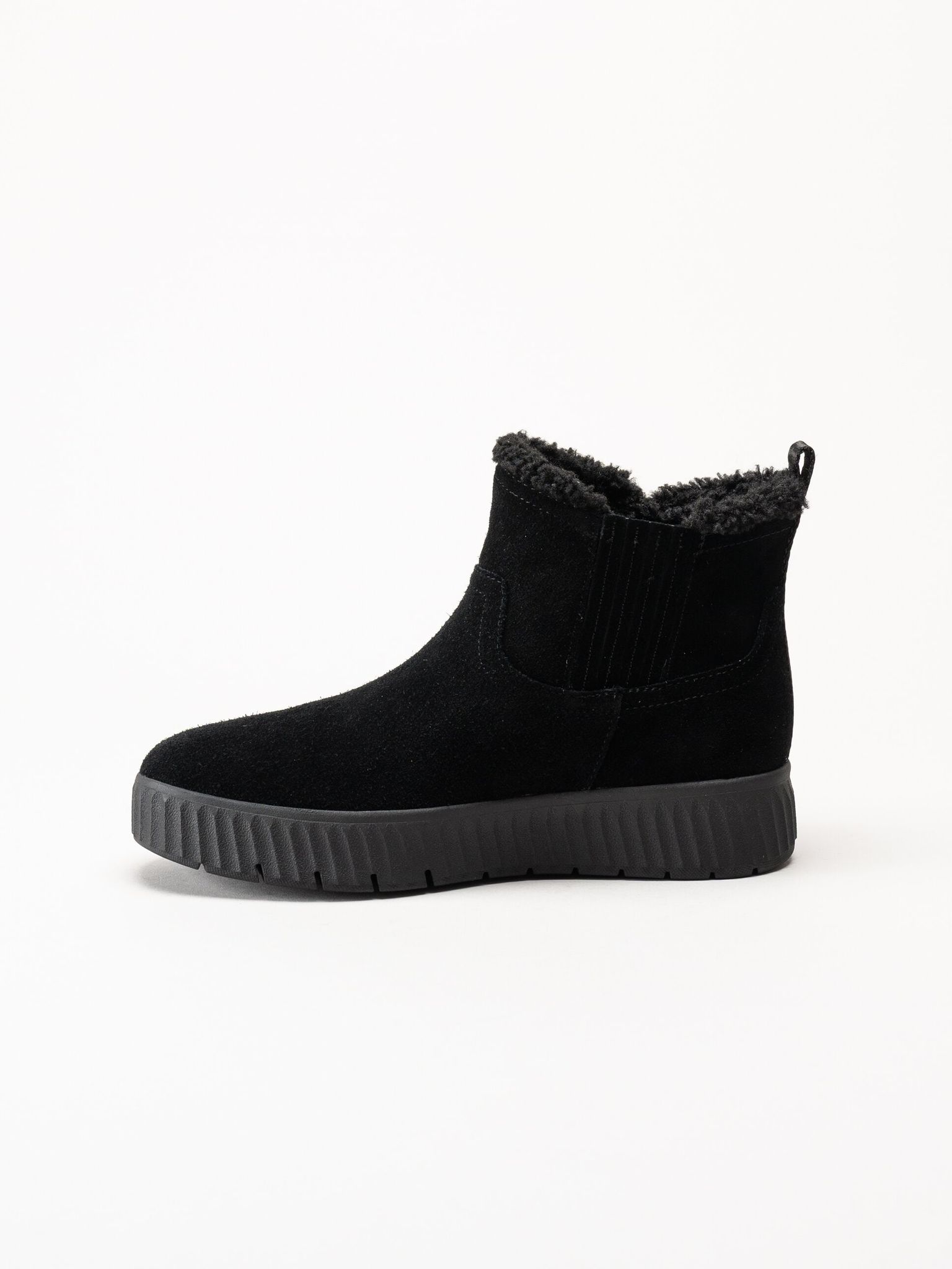 Tamaris Comfort - Svarta step-in boots i mocka