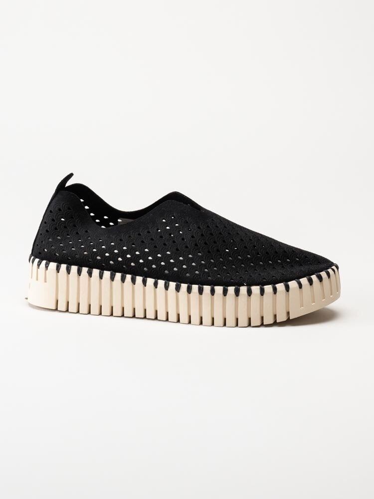 Ilse Jacobsen - Tulip3373 - Svarta slip on skor med perforering