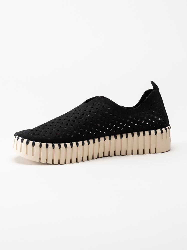 Ilse Jacobsen - Tulip3373 - Svarta slip on skor med perforering