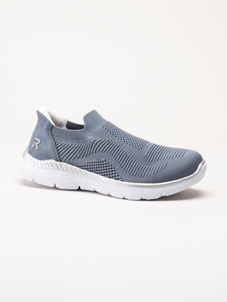 Rieker - Blå slip on skor i textil