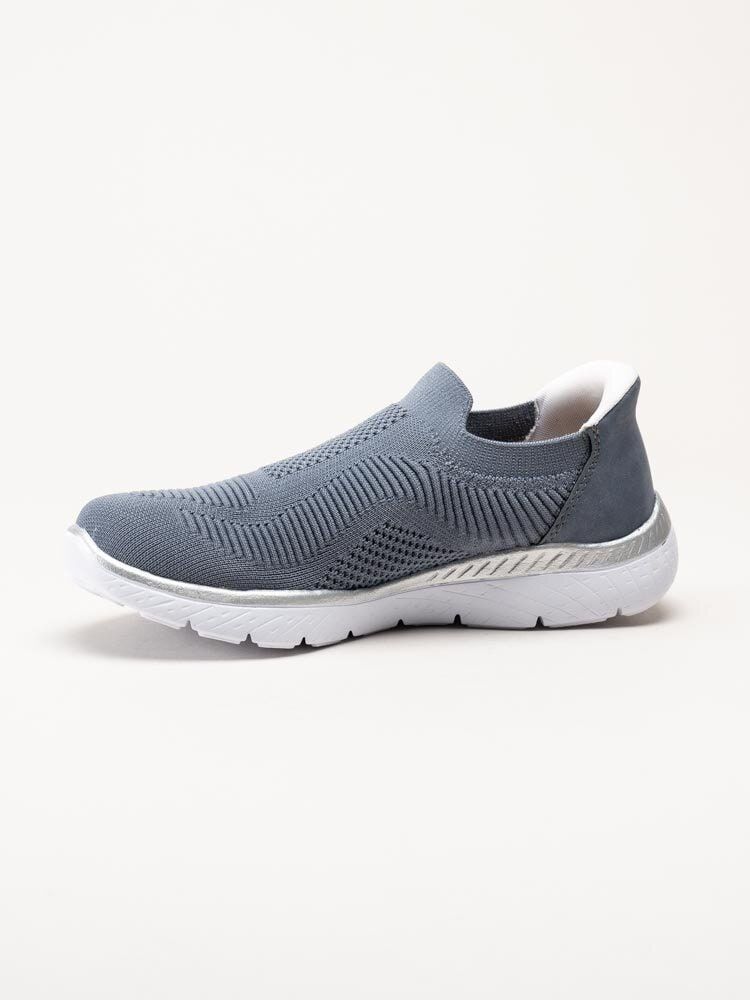 Rieker - Blå slip on skor i textil