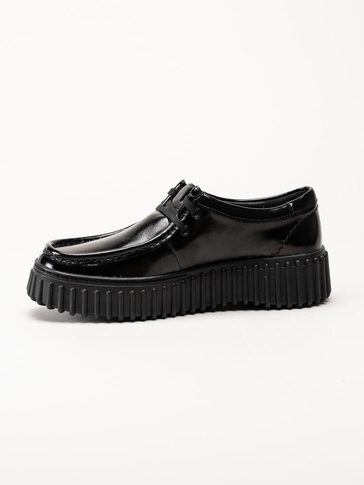 Clarks - Torhill Bee - Svarta snörskor i lack