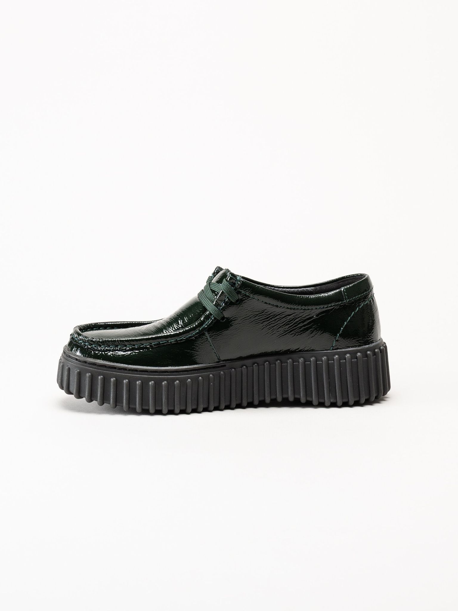 Clarks - Torhill Bee - Gröna snörskor i lack
