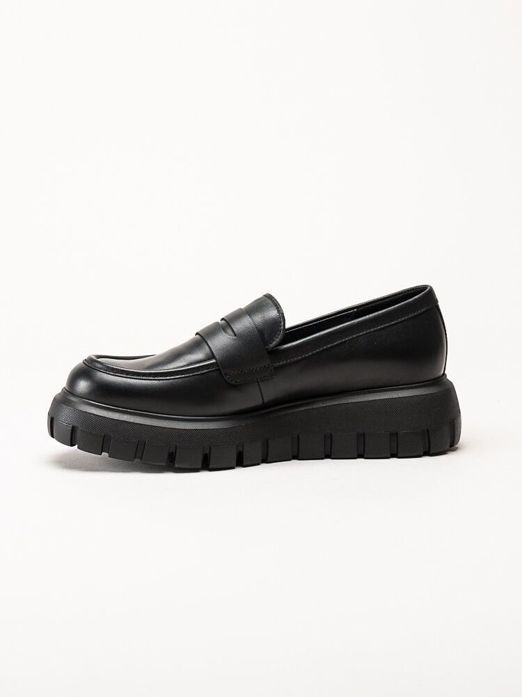 Gabor - Svarta platåloafers i skinn