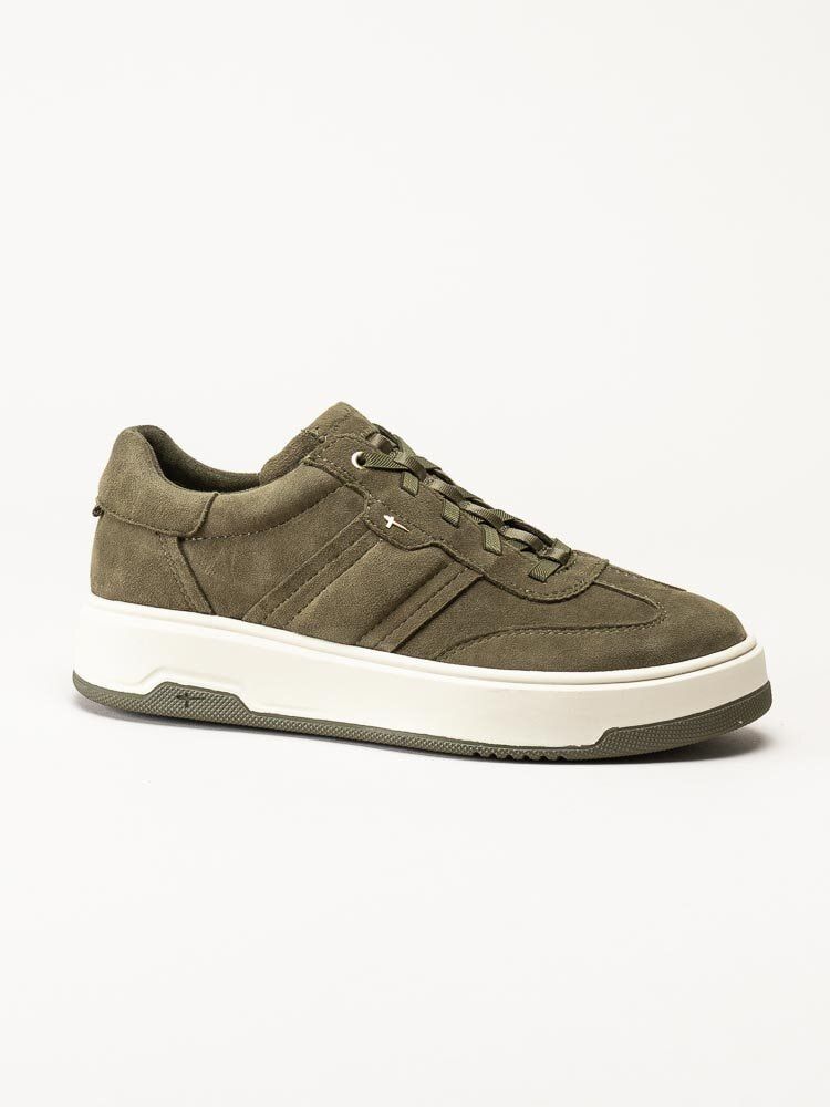 Tamaris - Gröna slip on sneakers i mocka