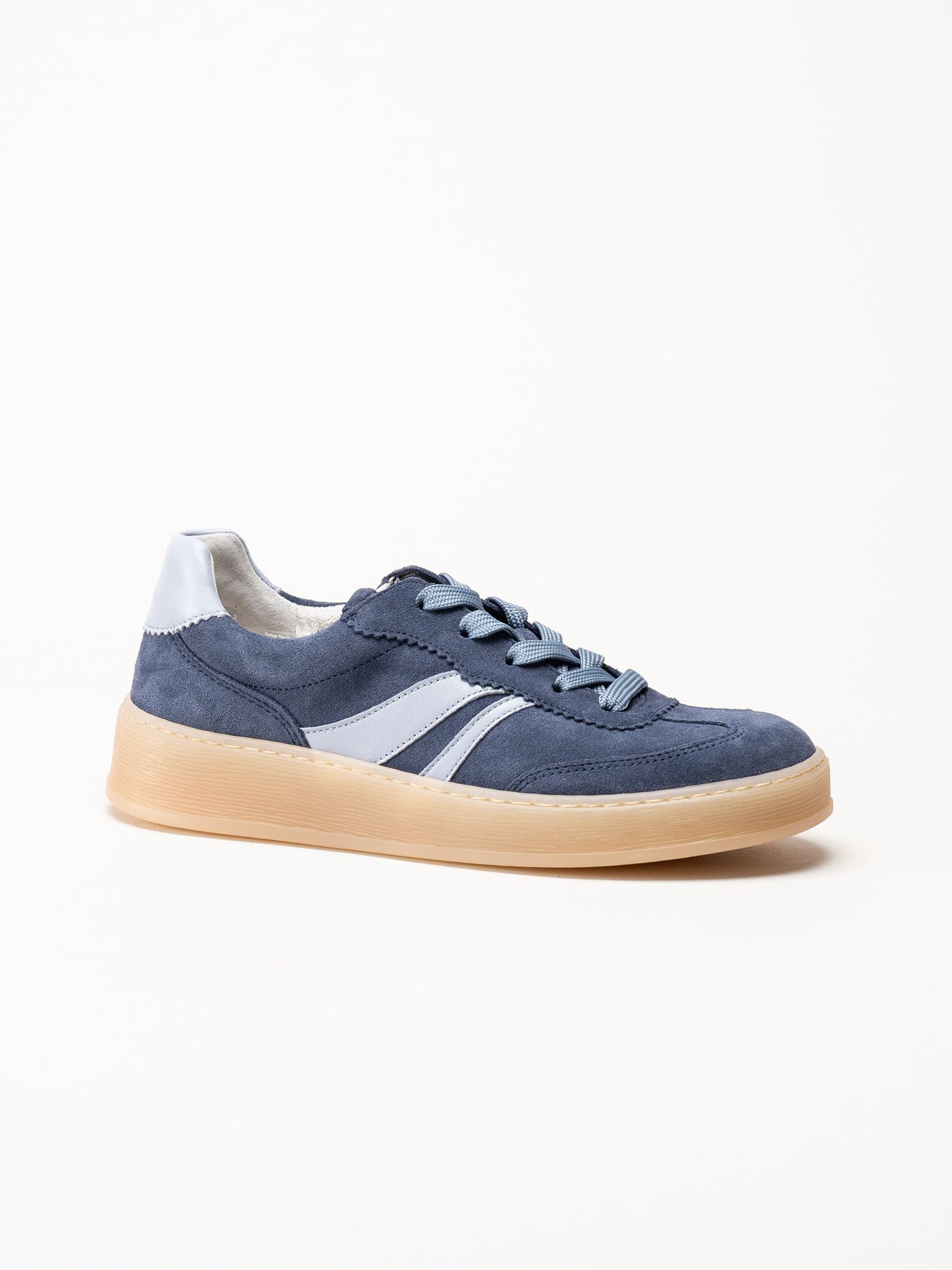 Gabor - Blå sneakers i mocka