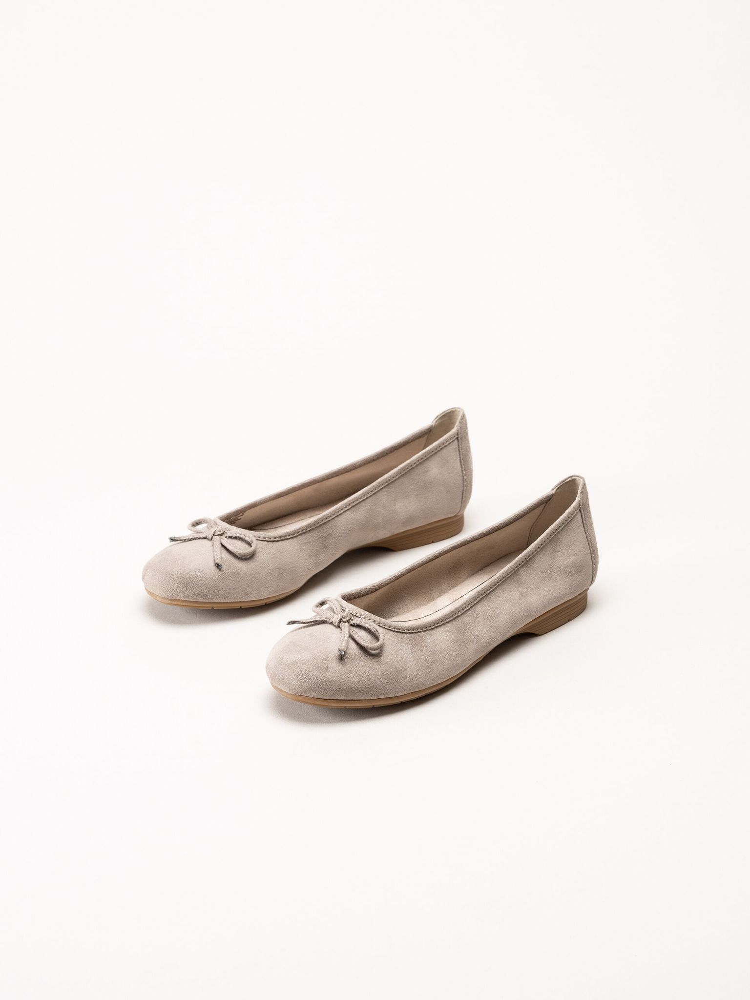 Jana - Beige ballerinaskor i textil