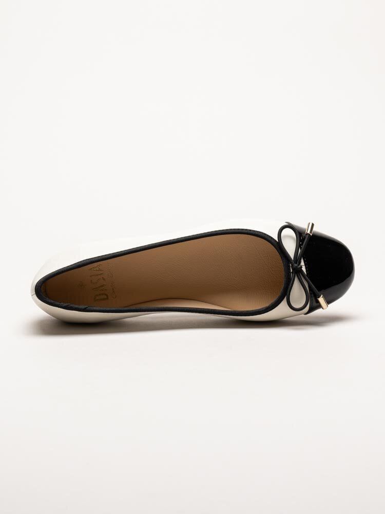 Dasia - Cate - Vita ballerinaskor i skinn