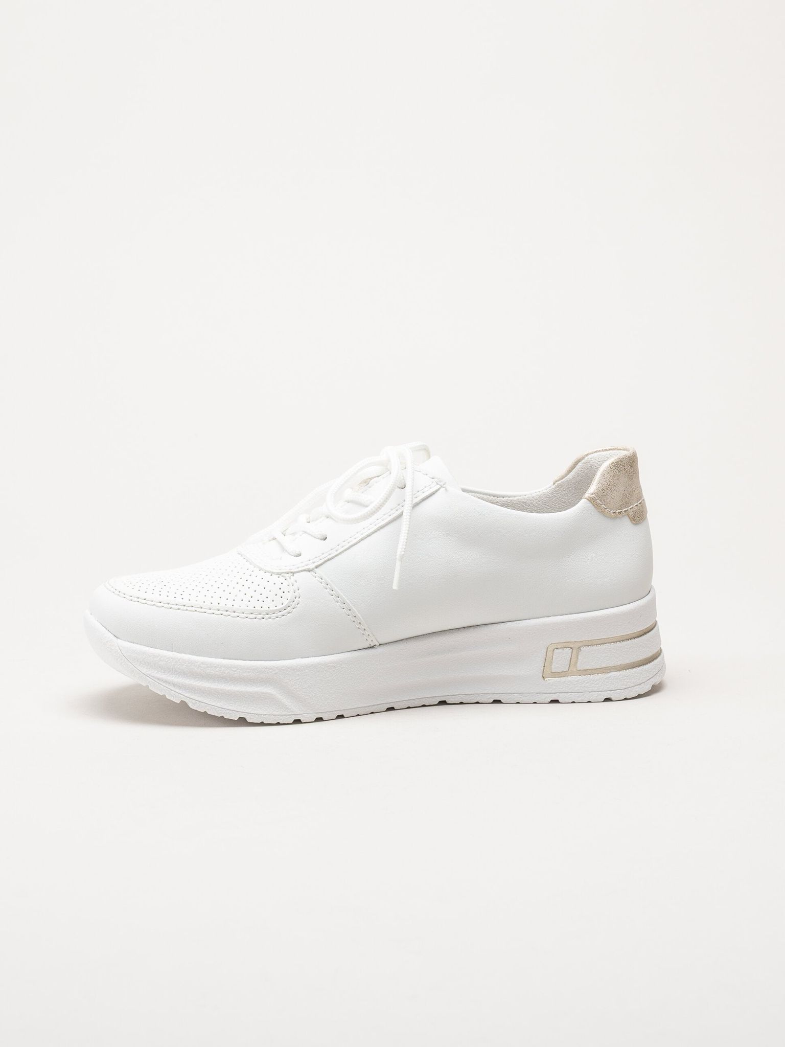 Rieker - Vita sneakers i skinnimitation