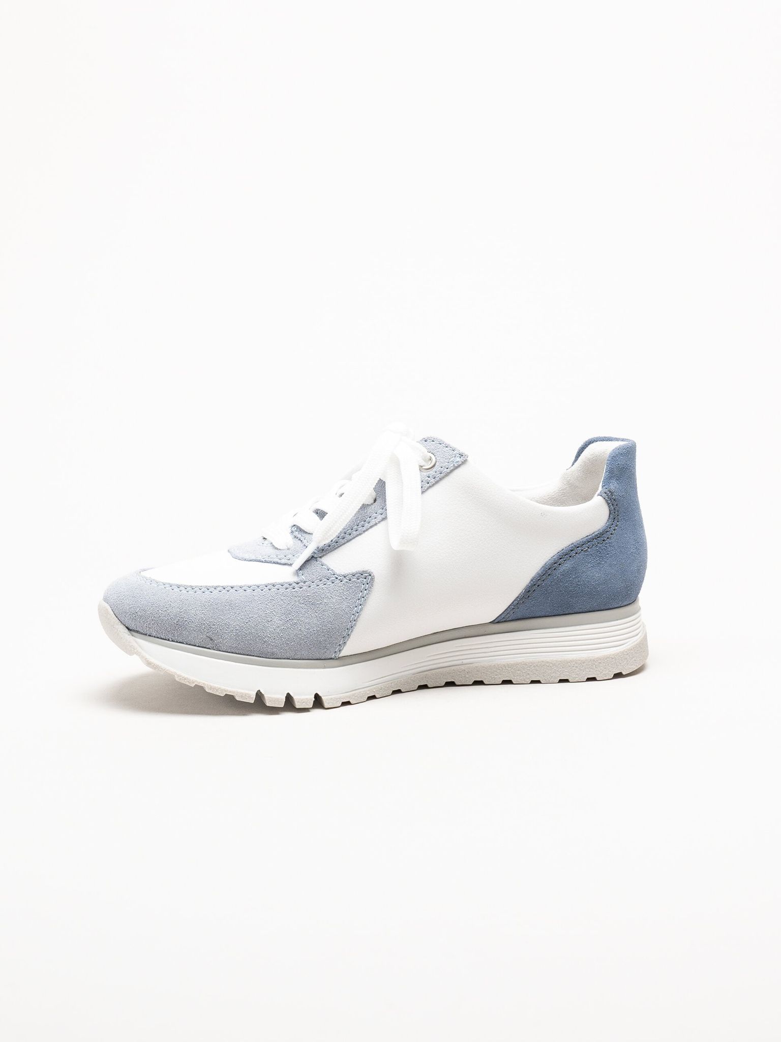 Rieker - Ljusblå sneakers i mocka och skinn