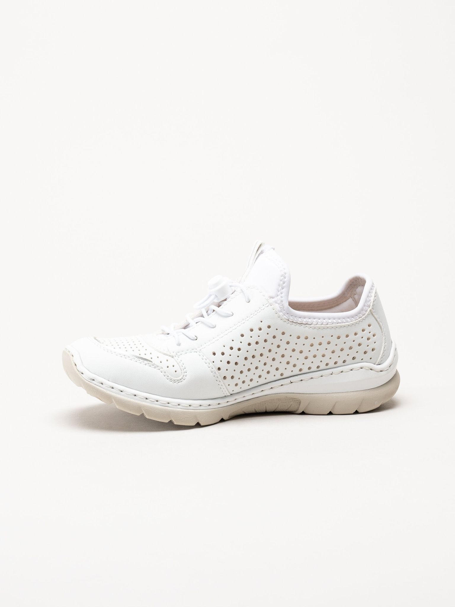 Rieker - Vita slip on skor i skinnimitation