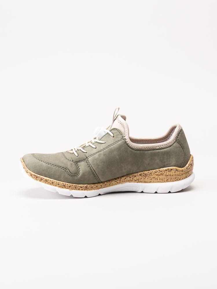 Rieker - Gröna sneakers i skinnimitation