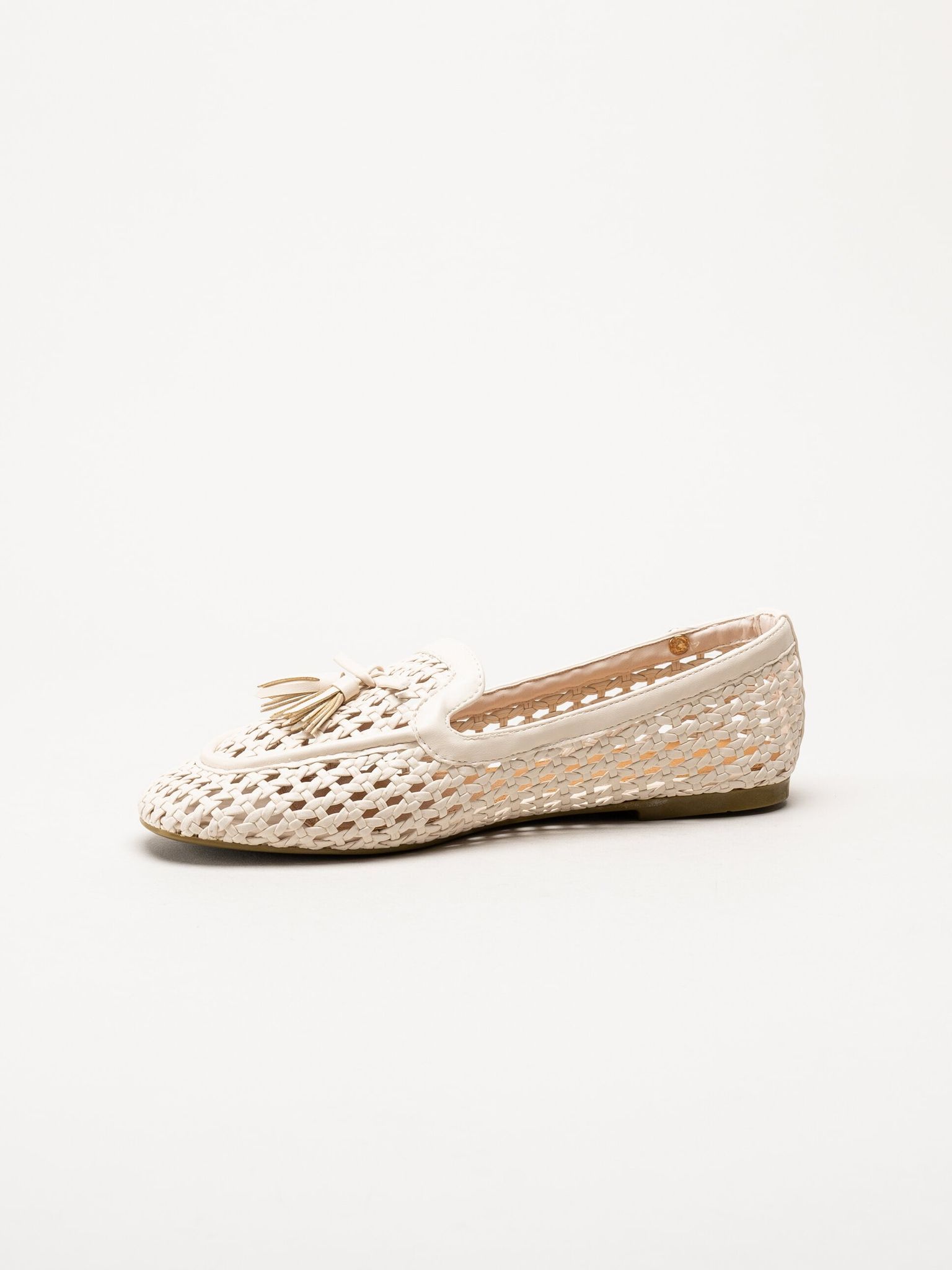 Duffy - Beige flätad loafers