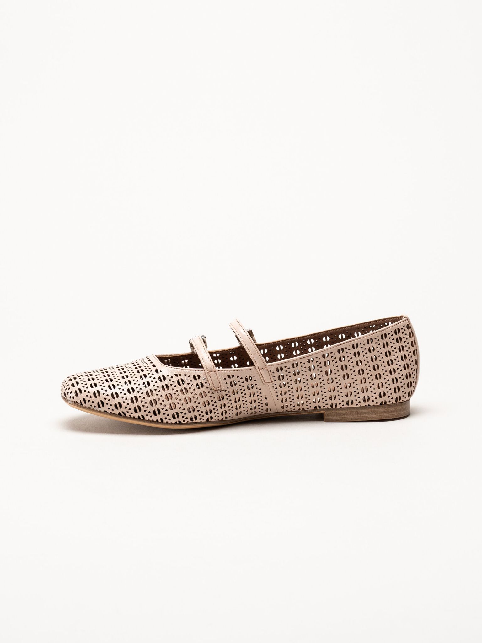 Tamaris - Rosa ballerinaskor i skinn
