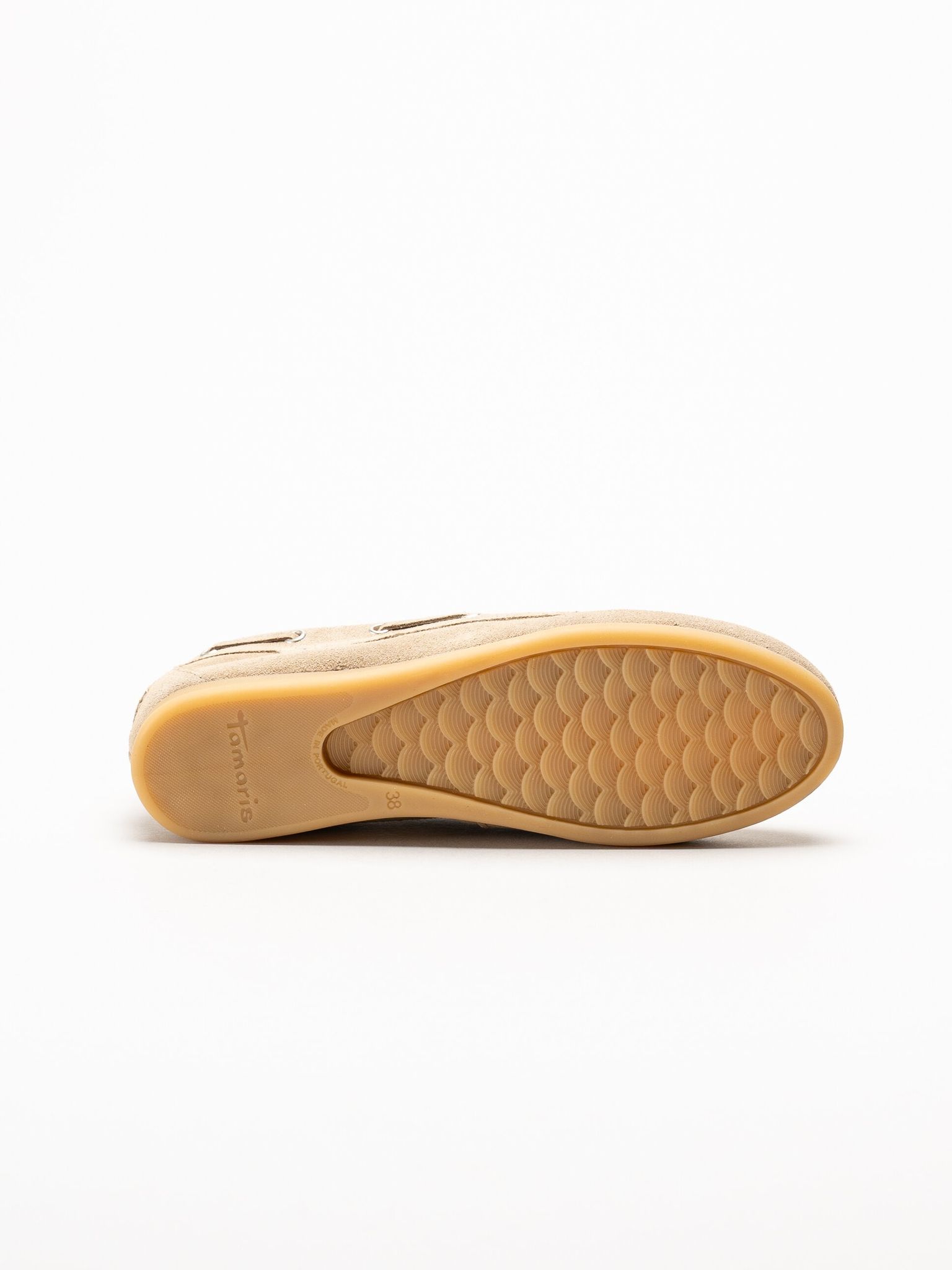Tamaris - Beige loafers i mocka