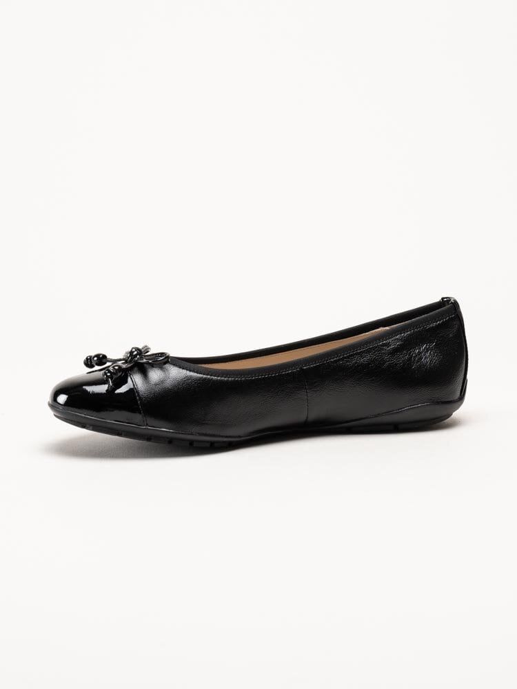 Caprice - Svarta ballerina i skinn