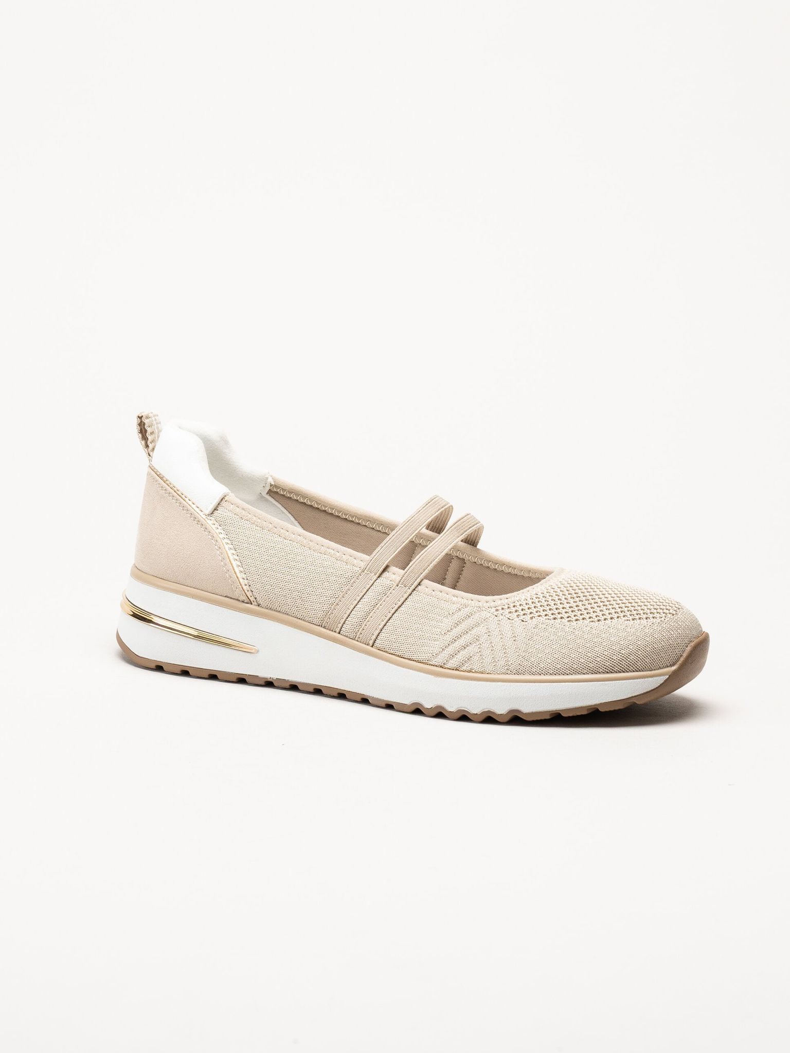 Marco Tozzi - Beige ballerinaskor i mesh