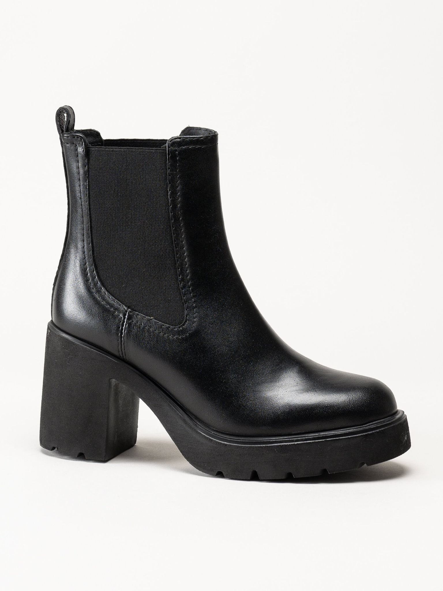 Unisa - KLINO_F25_STT - Svarta högklackade boots i skinn