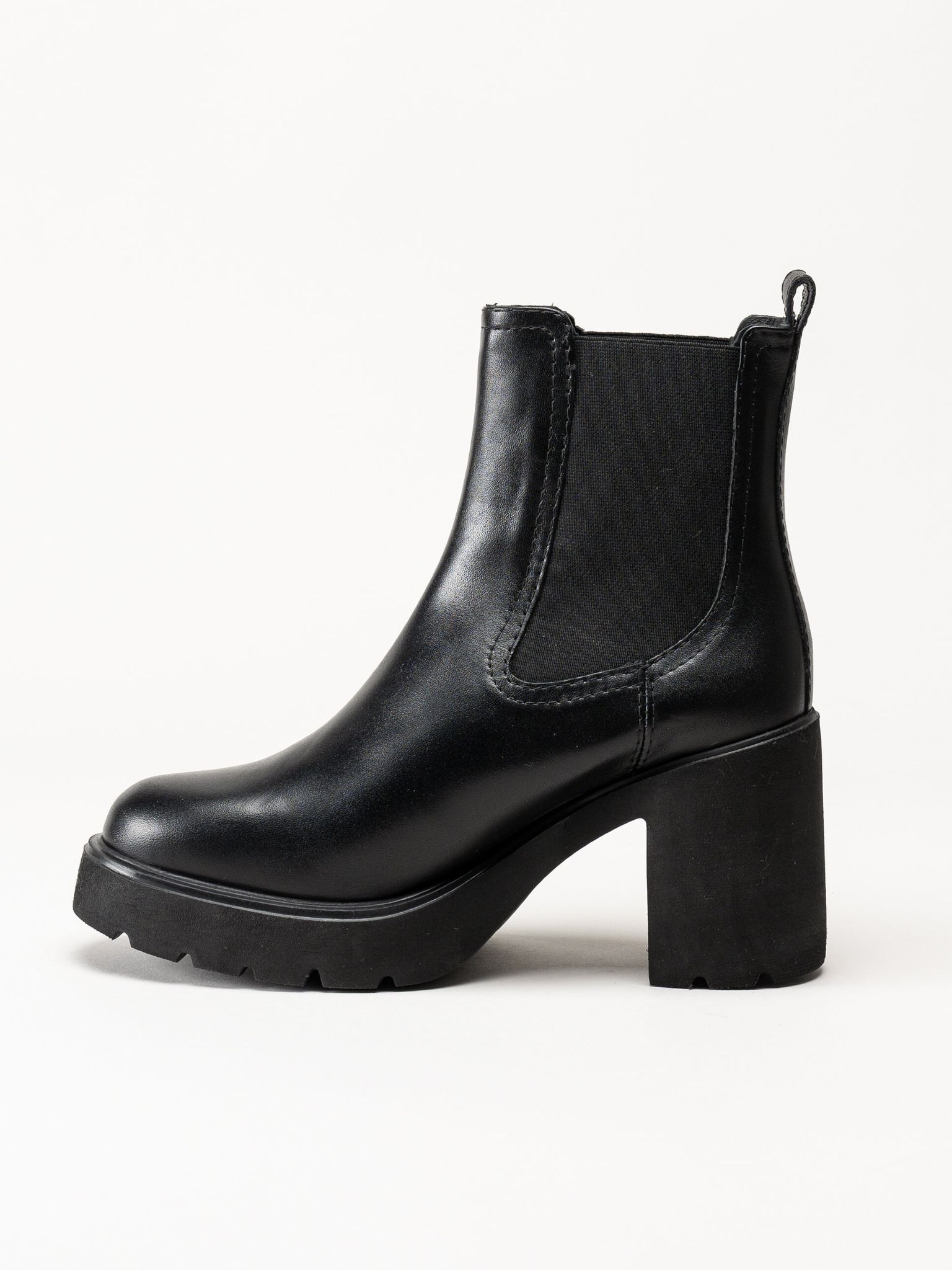 Unisa - KLINO_F25_STT - Svarta högklackade boots i skinn