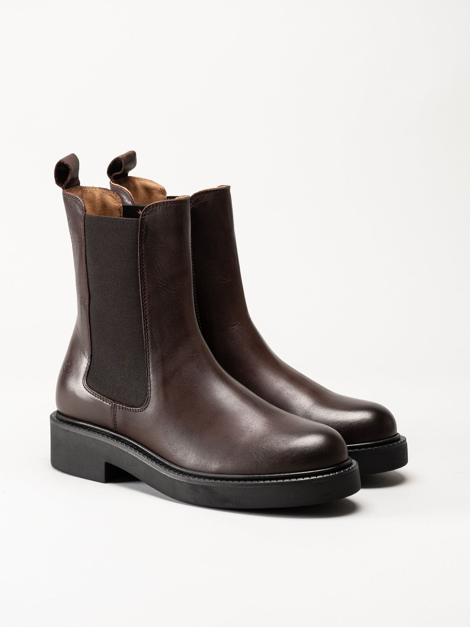 Rosa Negra - Mörkbruna chelsea boots i skinn