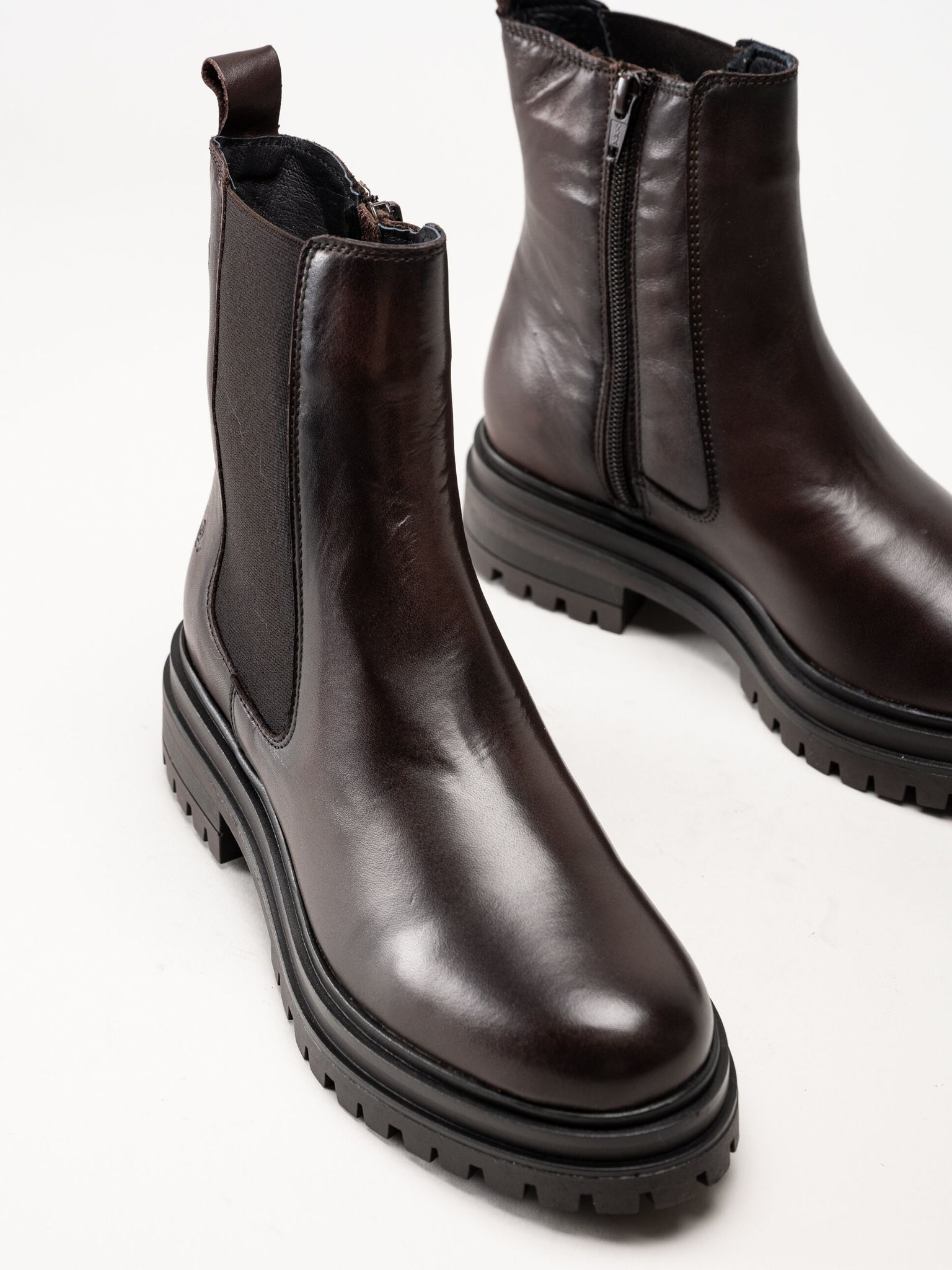 Rosa Negra - Mörkbruna boots i skinn