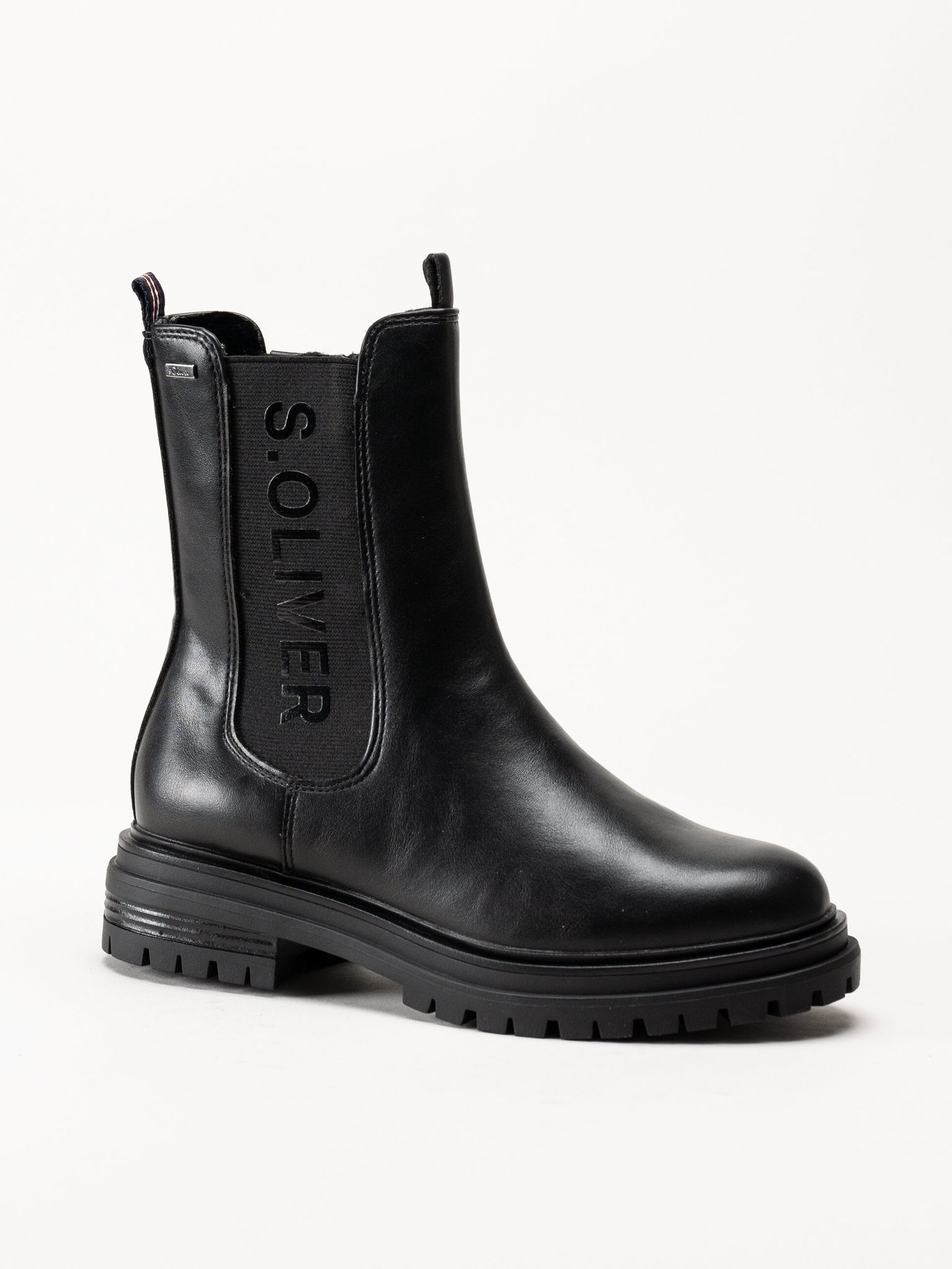 S.Oliver - Svarta boots i skinnimitation