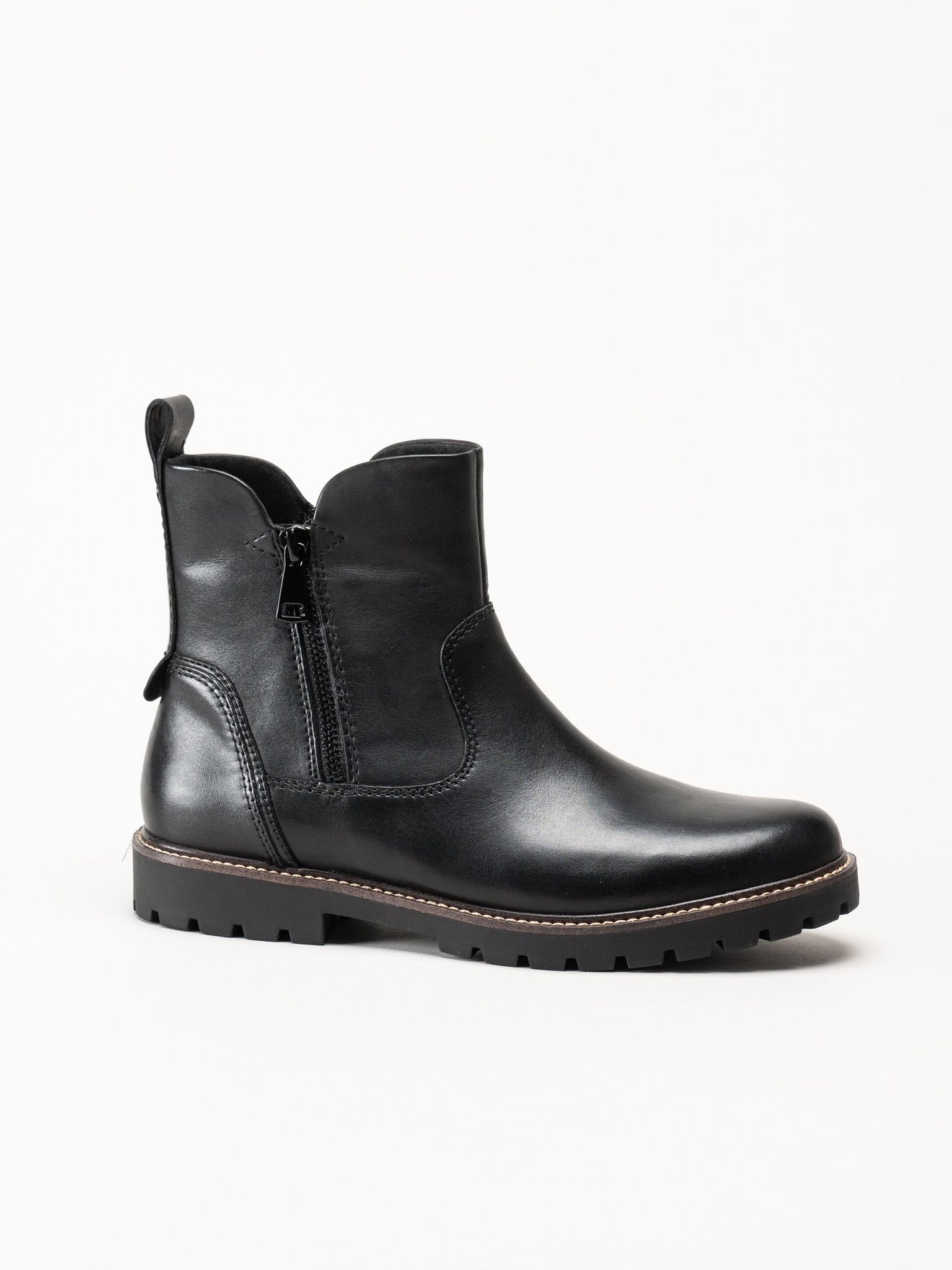 Caprice - Svarta varmfodrade boots i skinn