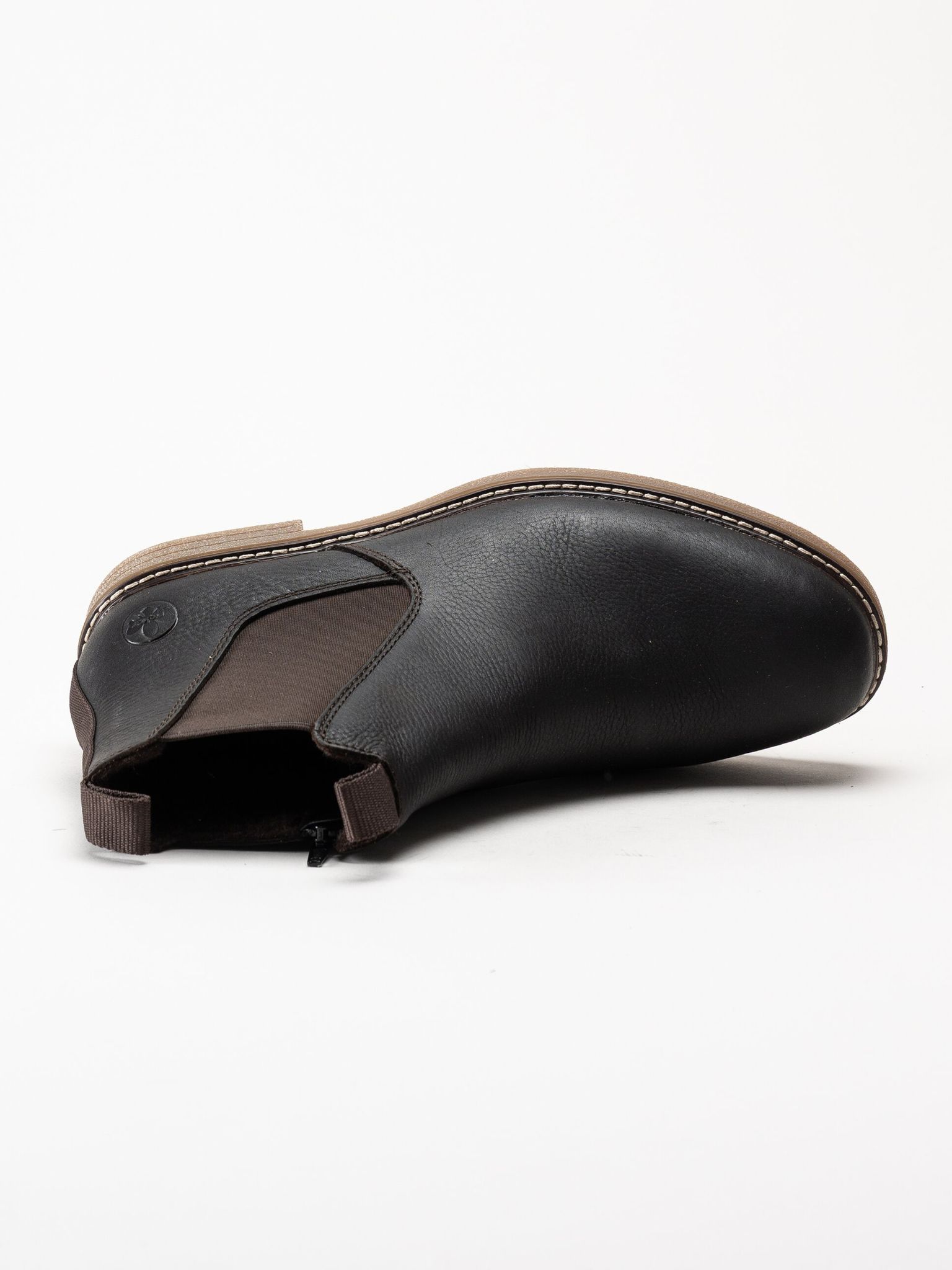 Rieker - Mörkbruna chelsea boots i oljat skinn