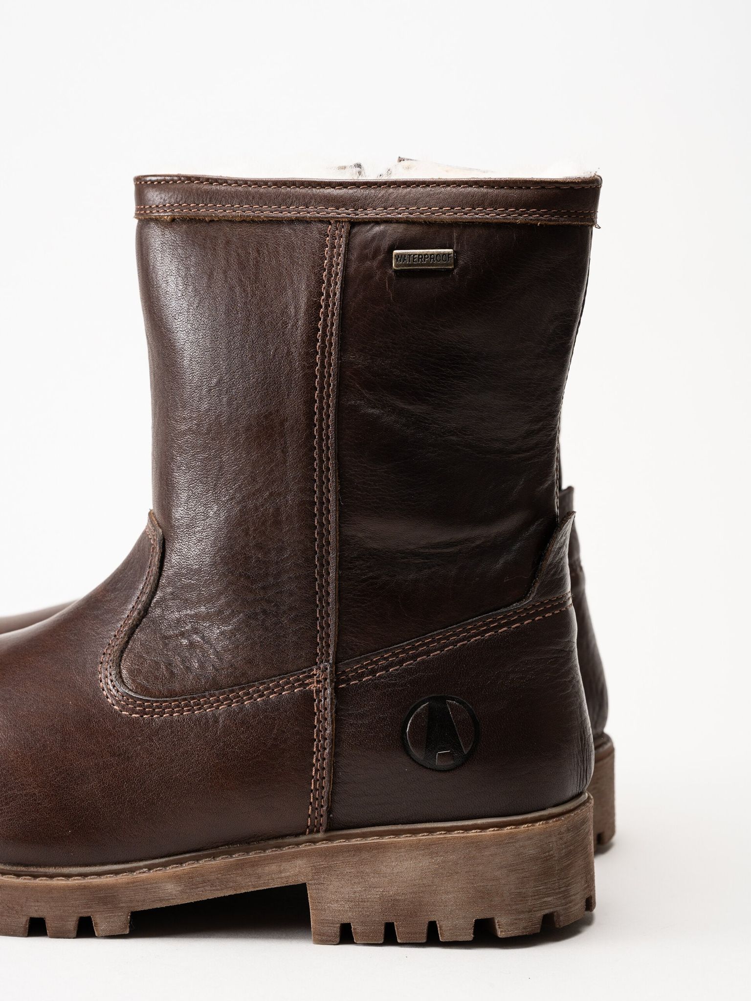 Axelda - Belluno - Bruna fodrade boots i skinn
