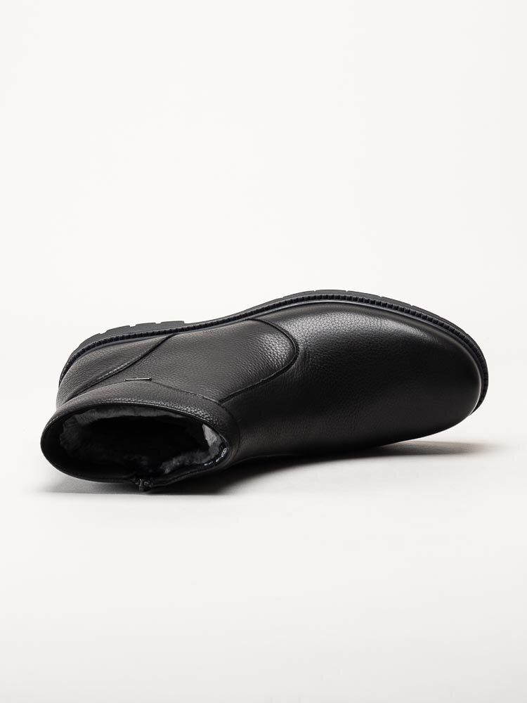 G Comfort - Svarta boots i narvsatt skinn med fårskinnsfoder