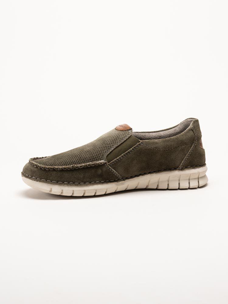 Bugatti - Gröna slip on skor i mocka