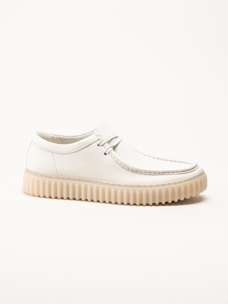 Clarks - Torhill Lo G - Vita skor i mjukt skinn