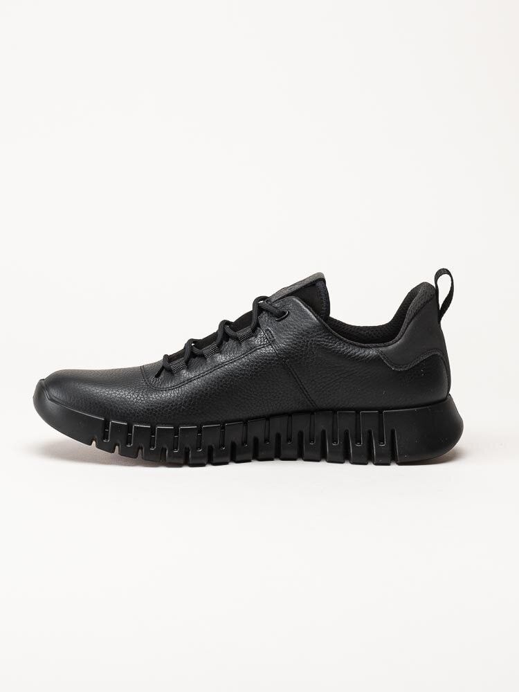 Ecco - Gruuv Sneaker Lea GTX - Svarta skinnsneakers med Gore-Tex