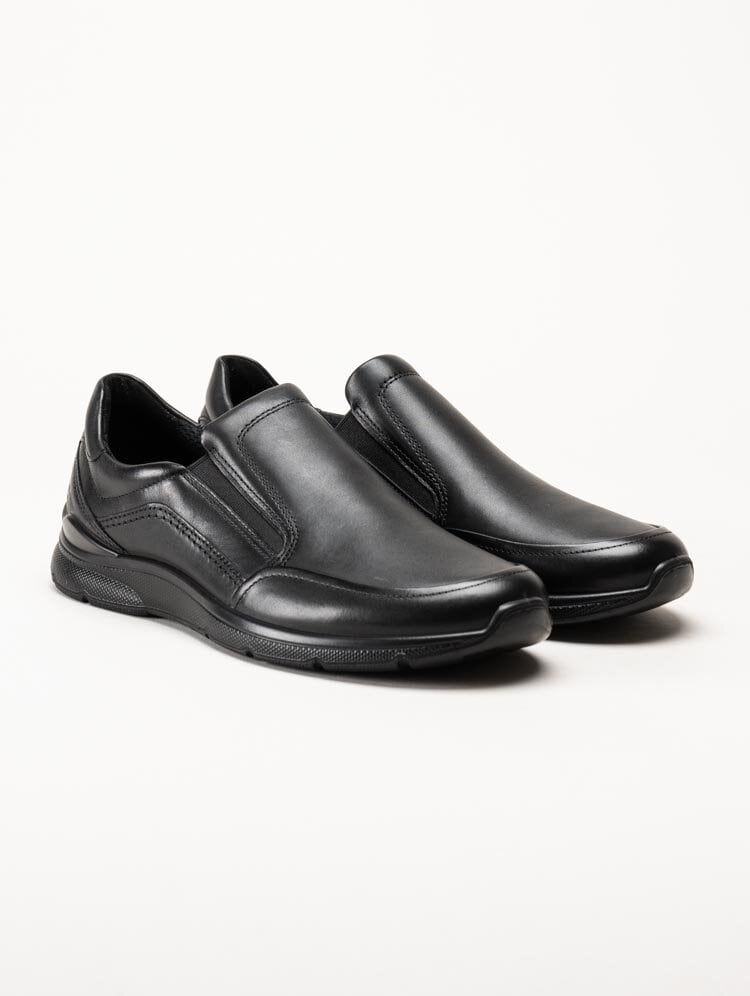 Ecco - Irving - Svarta slip on promenadskor i skinn