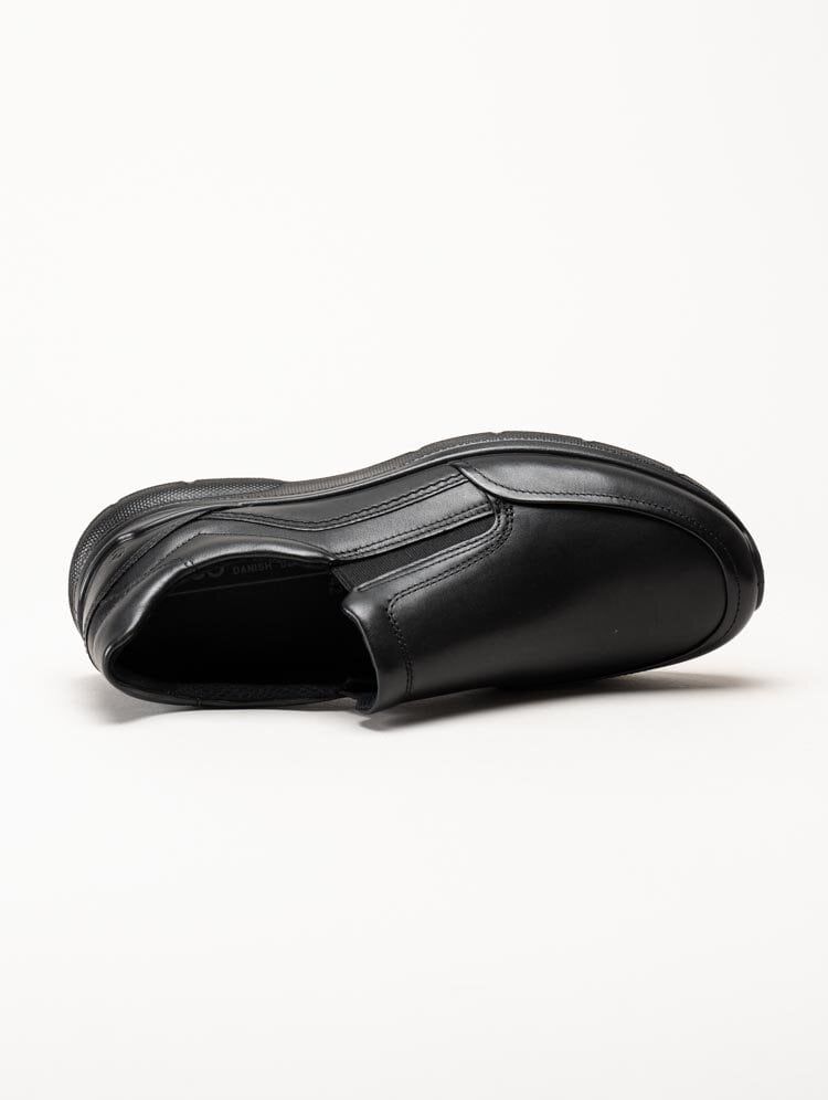Ecco - Irving - Svarta slip on promenadskor i skinn